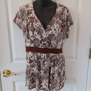 FASHION BUG SS Wrap Blouse - Size X-Large